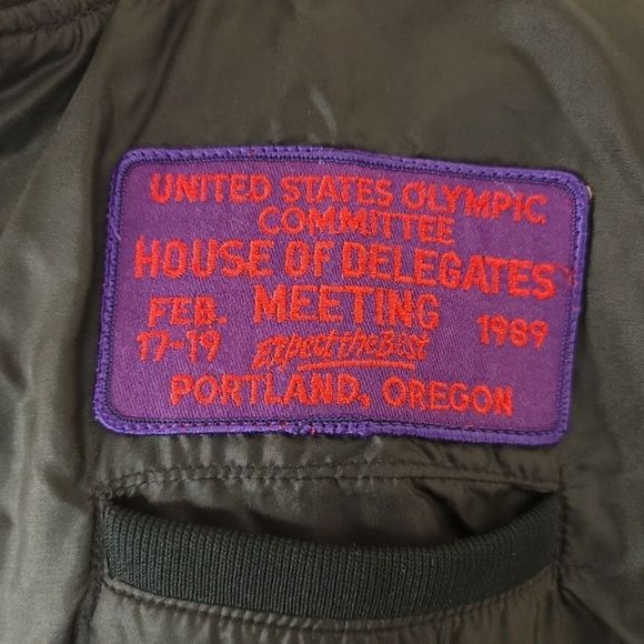 United States Olympic Committee Jacket Vintage 80s 1989 Cafe Racer Made In USA M - Picture 2 of 5